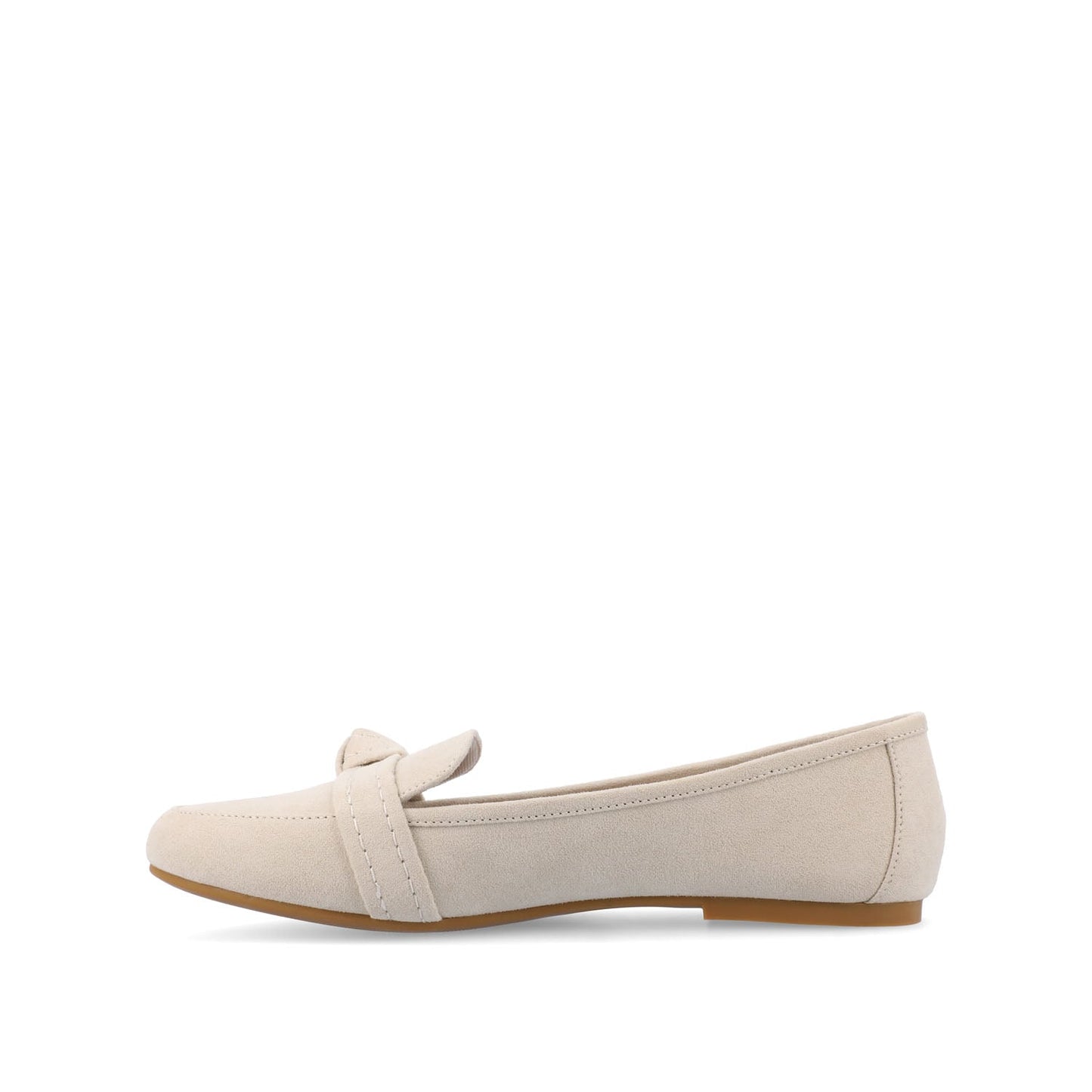 Journee MARCI FAUX SUEDE LOAFER FLATS IN WIDE - Bone