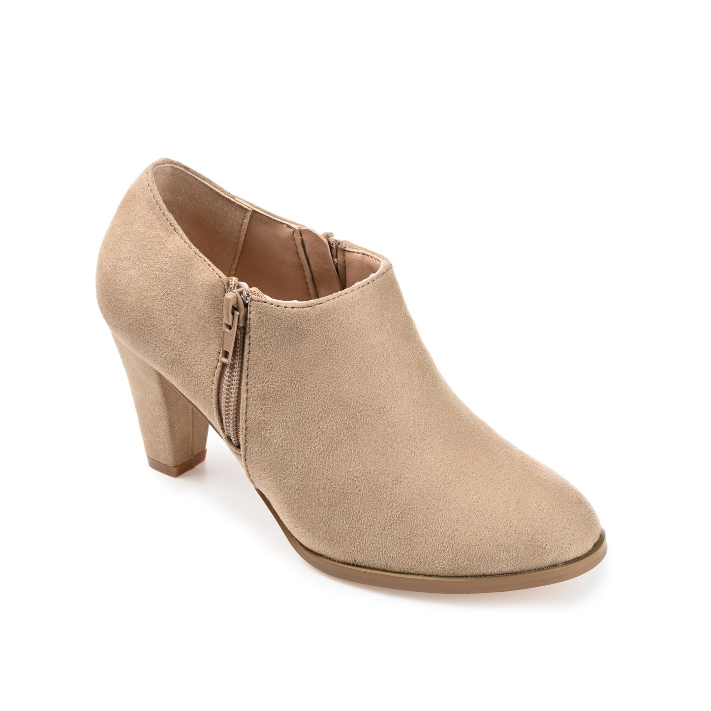 Journee SANZI ZIP-UP BOOTIES IN WIDE - Taupe