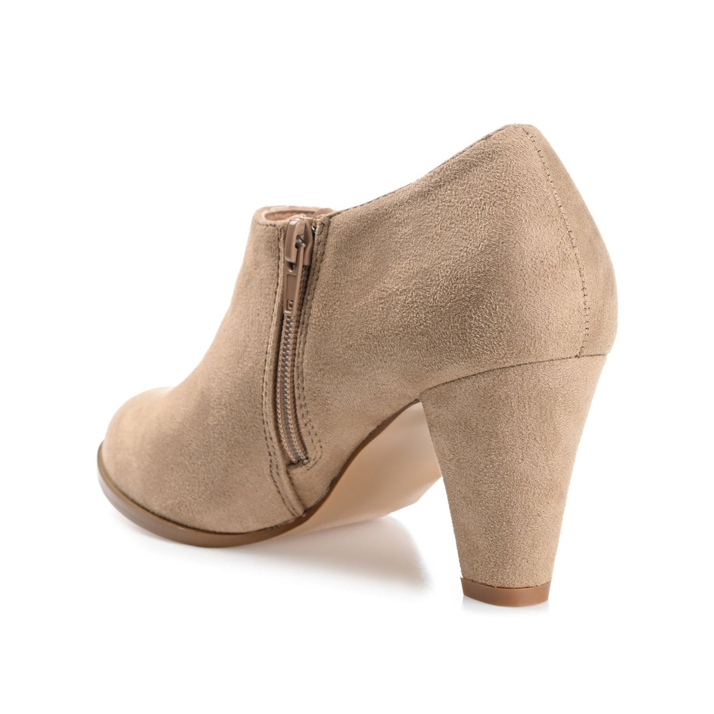 Journee SANZI ZIP-UP BOOTIES IN WIDE - Taupe