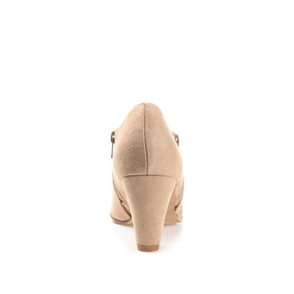 Journee SANZI ZIP-UP BOOTIES IN WIDE - Taupe