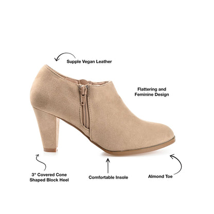 Journee SANZI ZIP-UP BOOTIES IN WIDE - Taupe