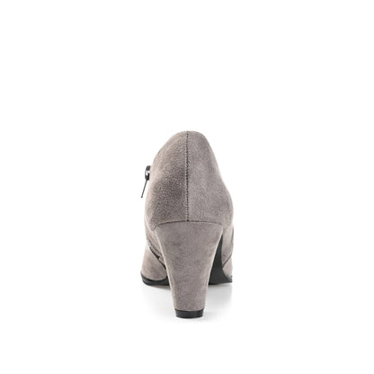 Journee SANZI ZIP-UP BOOTIES IN WIDE - Grey