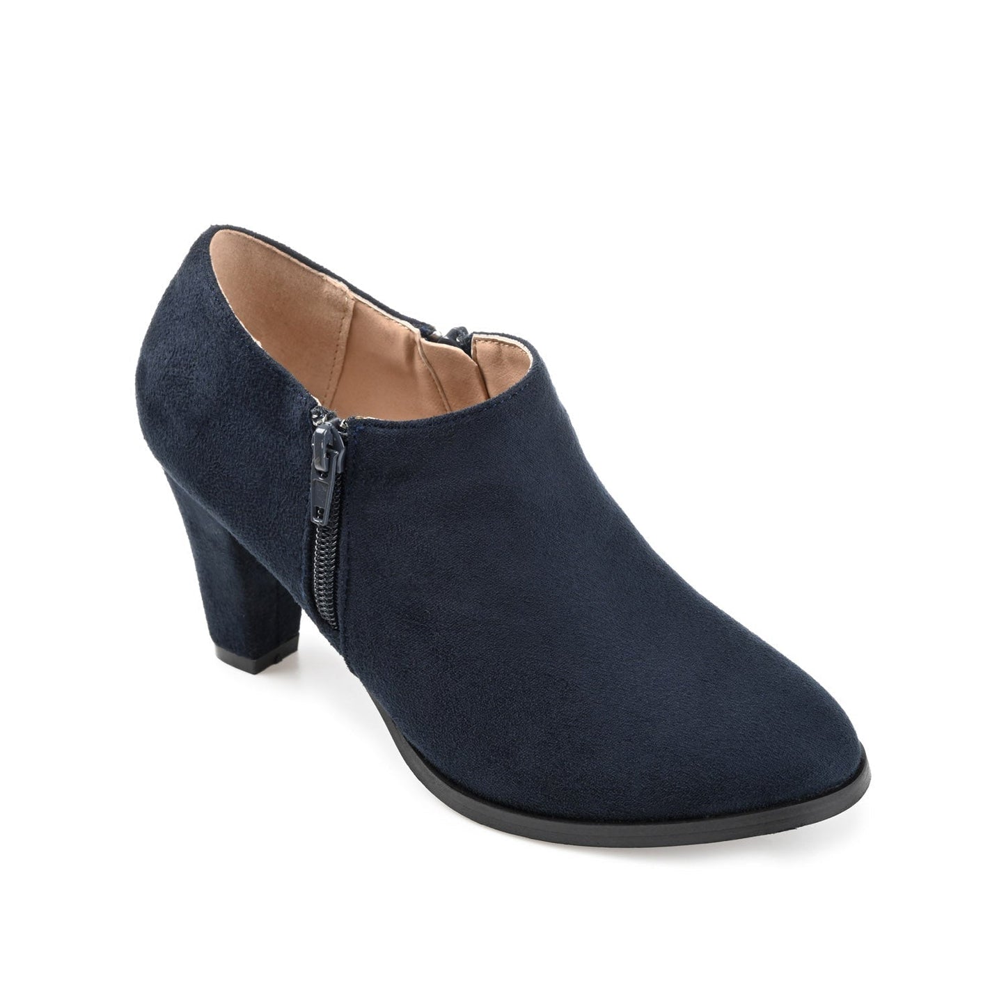 Journee SANZI ZIP-UP BOOTIES IN WIDE - Navy Nubuck