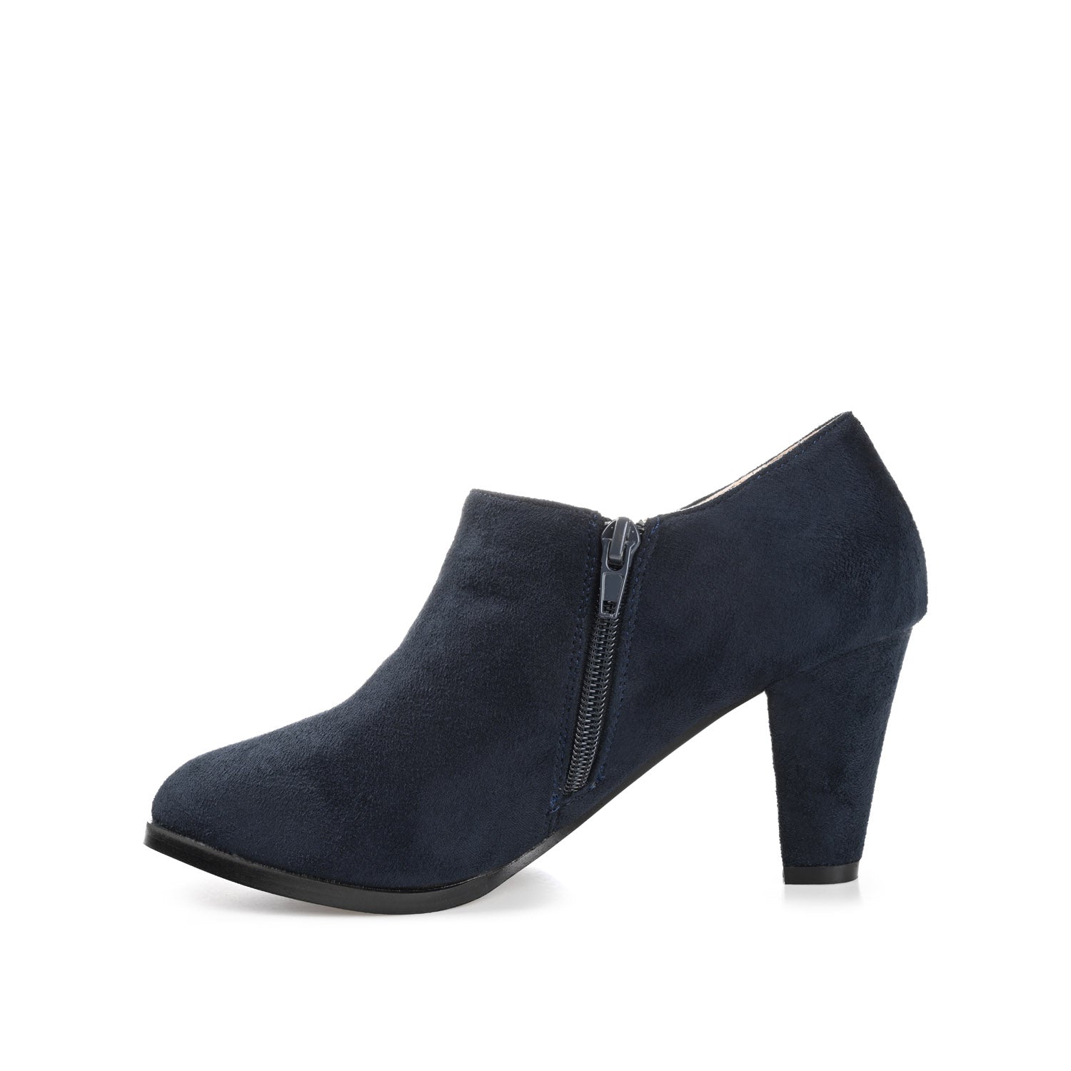 Journee SANZI ZIP-UP BOOTIES IN WIDE - Navy Nubuck