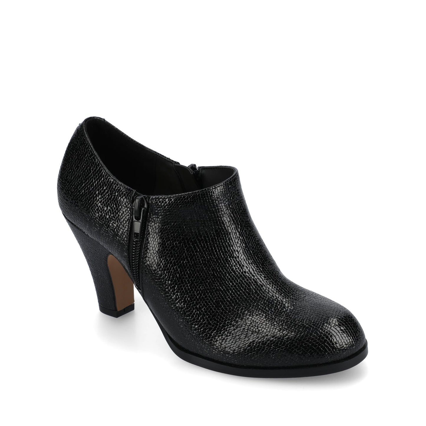 Journee SANZI ZIP-UP BOOTIES IN WIDE - Black Lizard