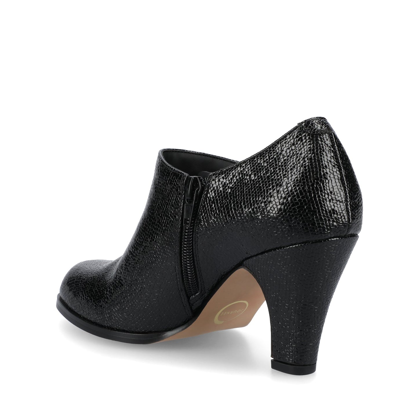 Journee SANZI ZIP-UP BOOTIES IN WIDE - Black Lizard