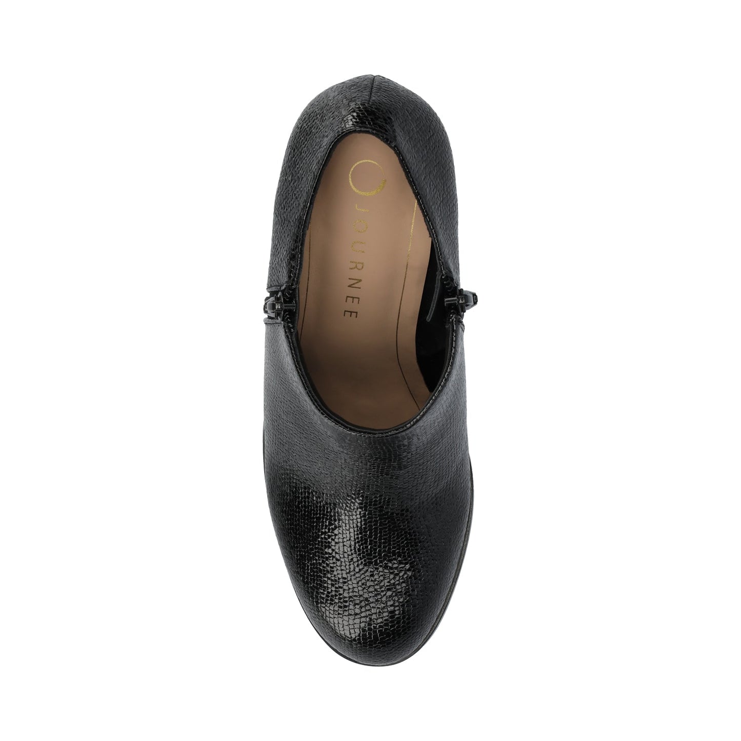 Journee SANZI ZIP-UP BOOTIES IN WIDE - Black Lizard