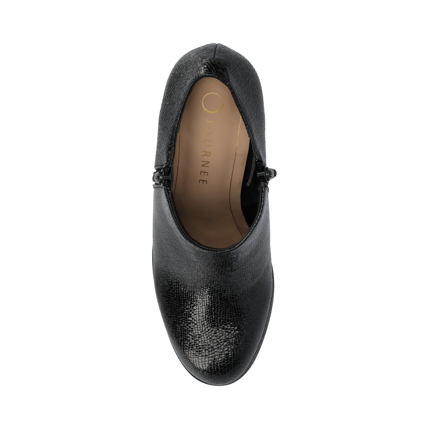 Journee SANZI ZIP-UP BOOTIES IN WIDE - Black Lizard