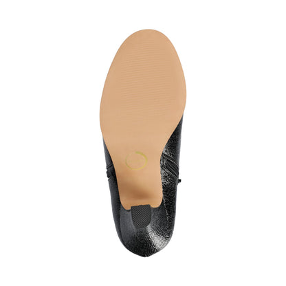 Journee SANZI ZIP-UP BOOTIES IN WIDE - Black Lizard