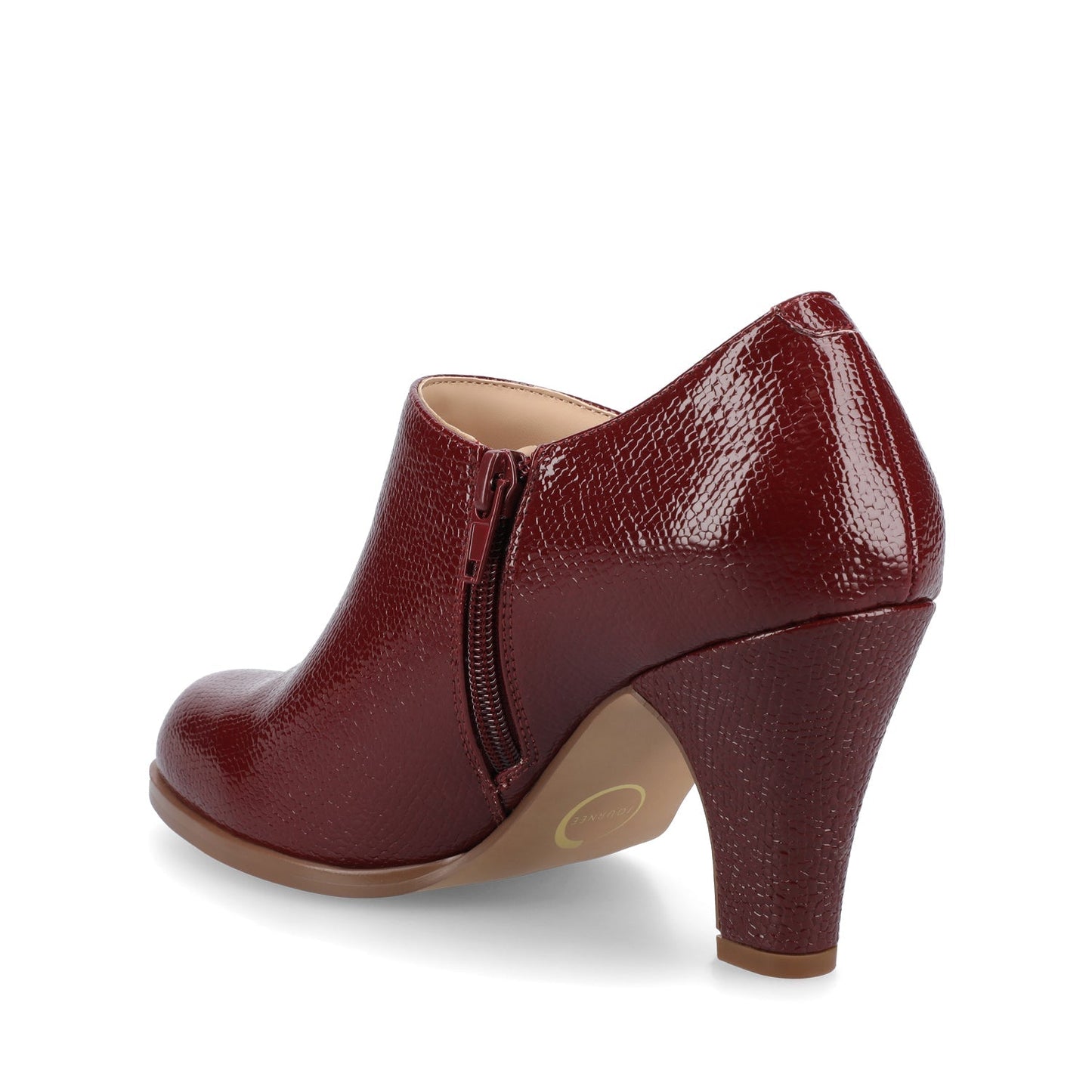 Journee SANZI ZIP-UP BOOTIES IN WIDE - Oxblood Lizard