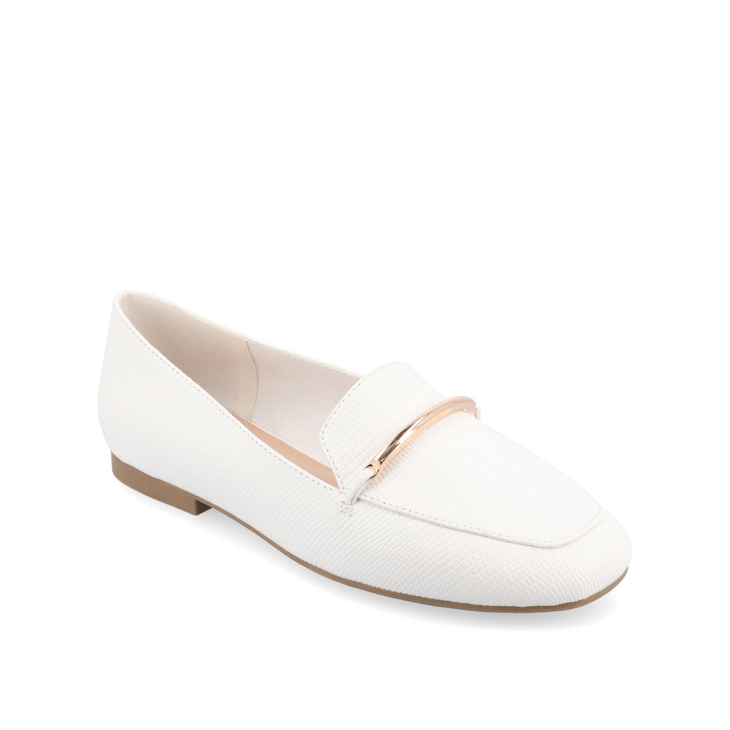Journee WRENN PRINTED LOAFER FLATS IN WIDE - White Lizard