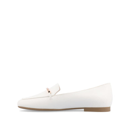 Journee WRENN PRINTED LOAFER FLATS IN WIDE - White Lizard