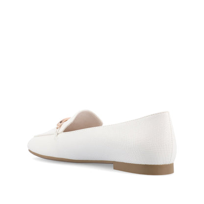 Journee WRENN PRINTED LOAFER FLATS IN WIDE - White Lizard
