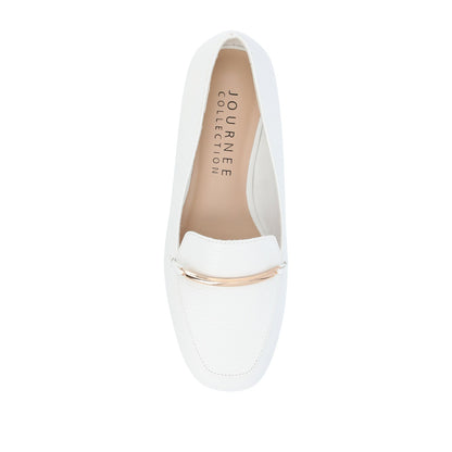 Journee WRENN PRINTED LOAFER FLATS IN WIDE - White Lizard