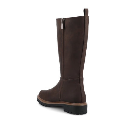 Journee BRANDI KNEE HIGH BOOTS IN WIDE CALF - Vintage Chocolate