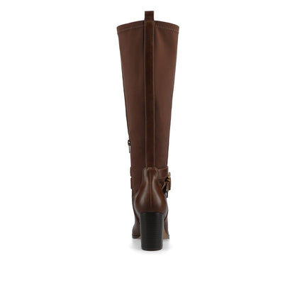 Journee AVALONN KNEE HIGH DRESS BOOTS IN WIDE CALF - Chocolate