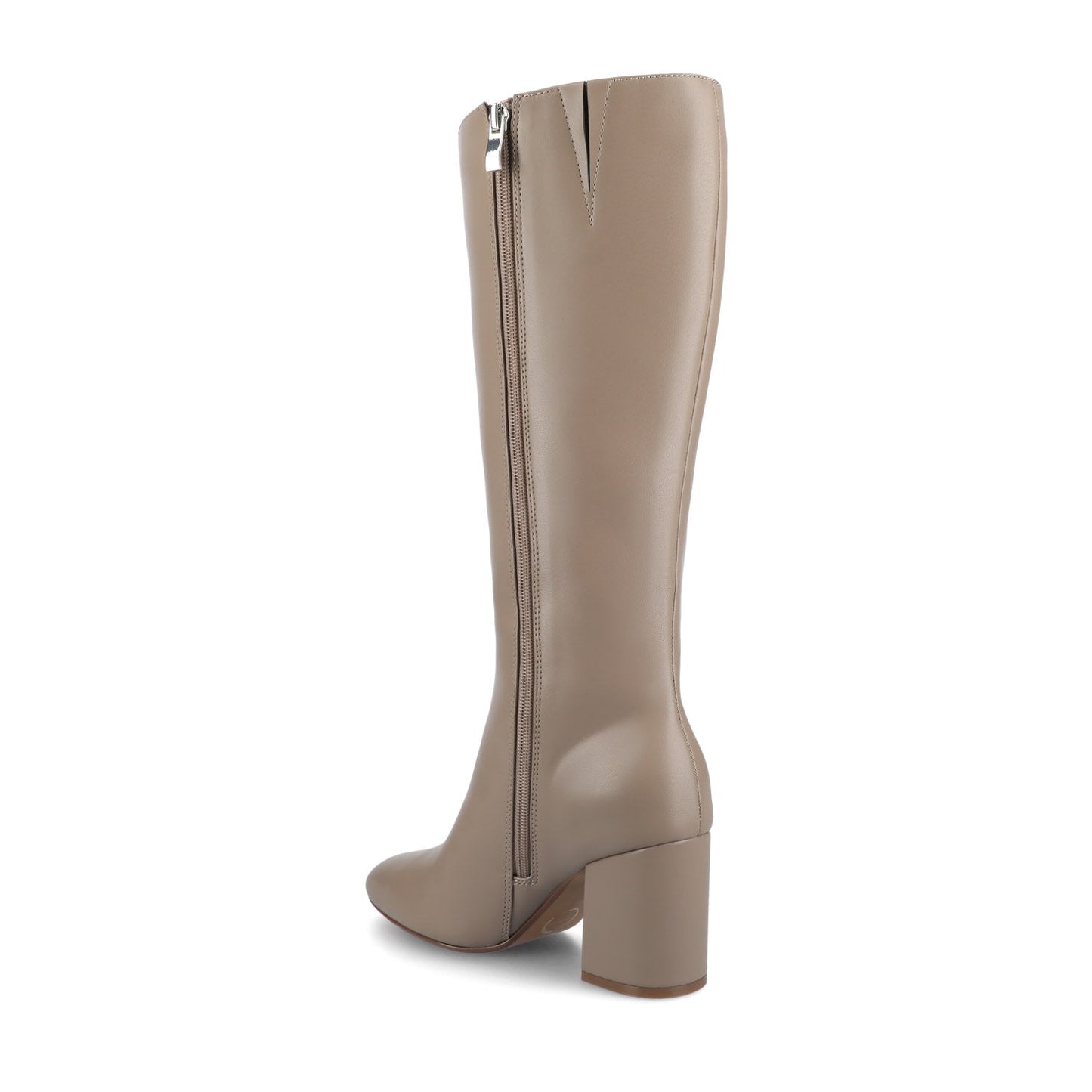 Journee AMEYLIA VEGAN LEATHER KNEE-HIGH BOOTS IN WIDE CALF - Taupe PU