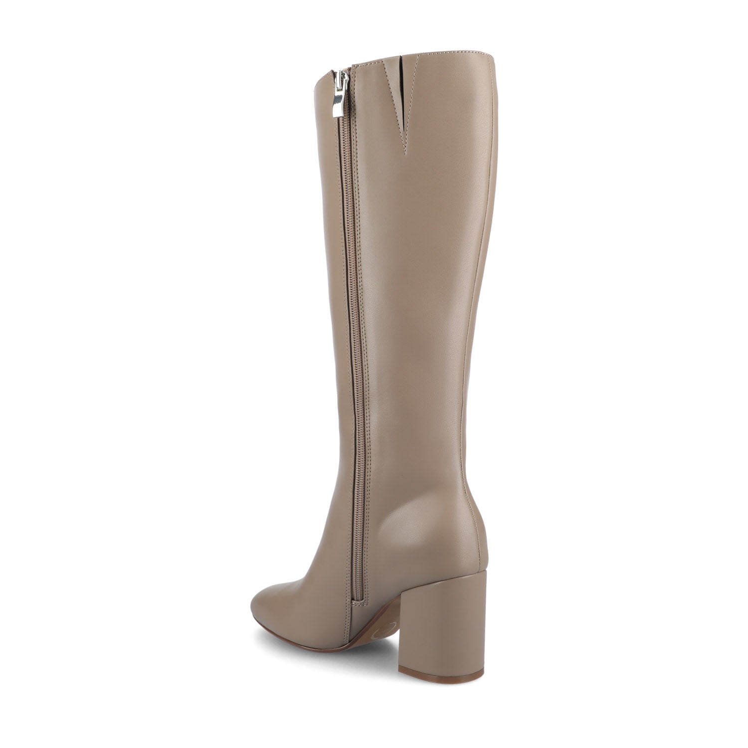 Journee AMEYLIA VEGAN LEATHER KNEE-HIGH BOOTS IN WIDE CALF - Taupe PU