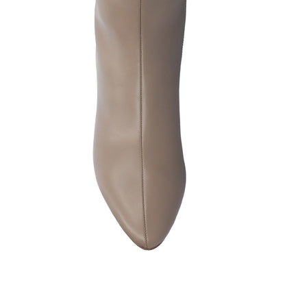 Journee AMEYLIA VEGAN LEATHER KNEE-HIGH BOOTS IN WIDE CALF - Taupe PU