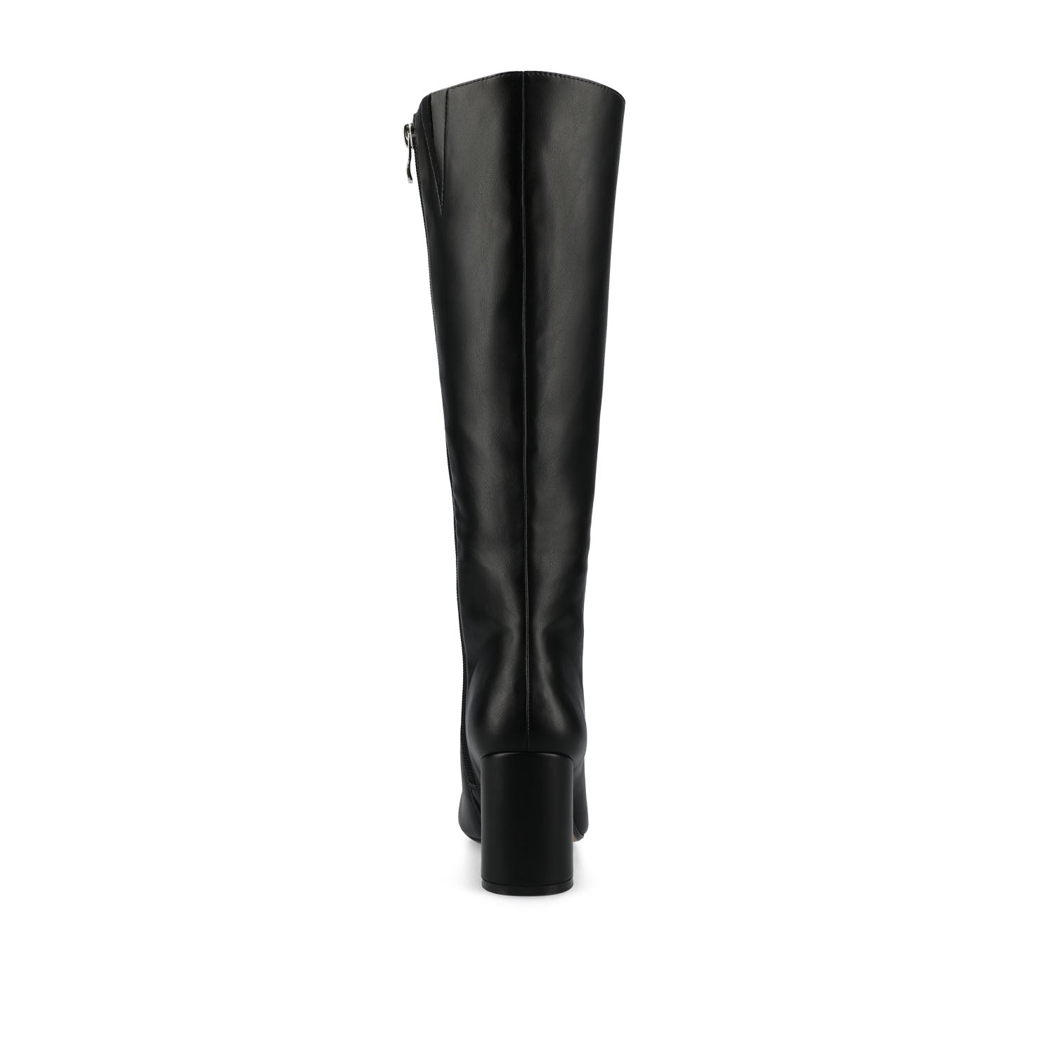 Journee AMEYLIA VEGAN LEATHER KNEE-HIGH BOOTS IN WIDE CALF - Black PU