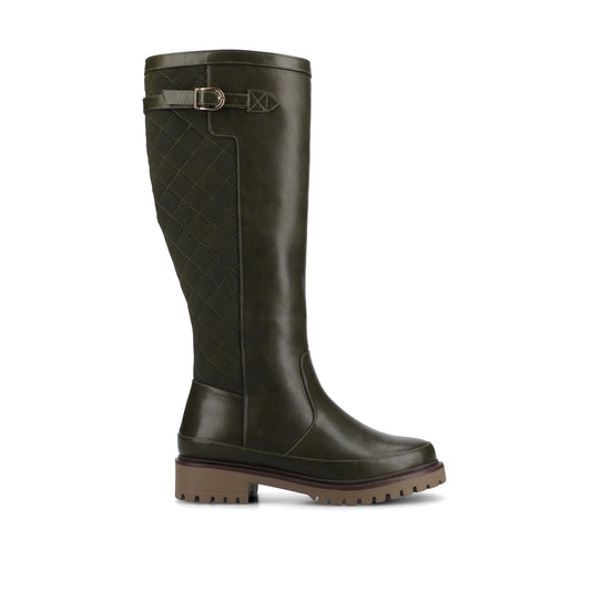 Journee ZEMMIE QUILTED BOOTS - Olive
