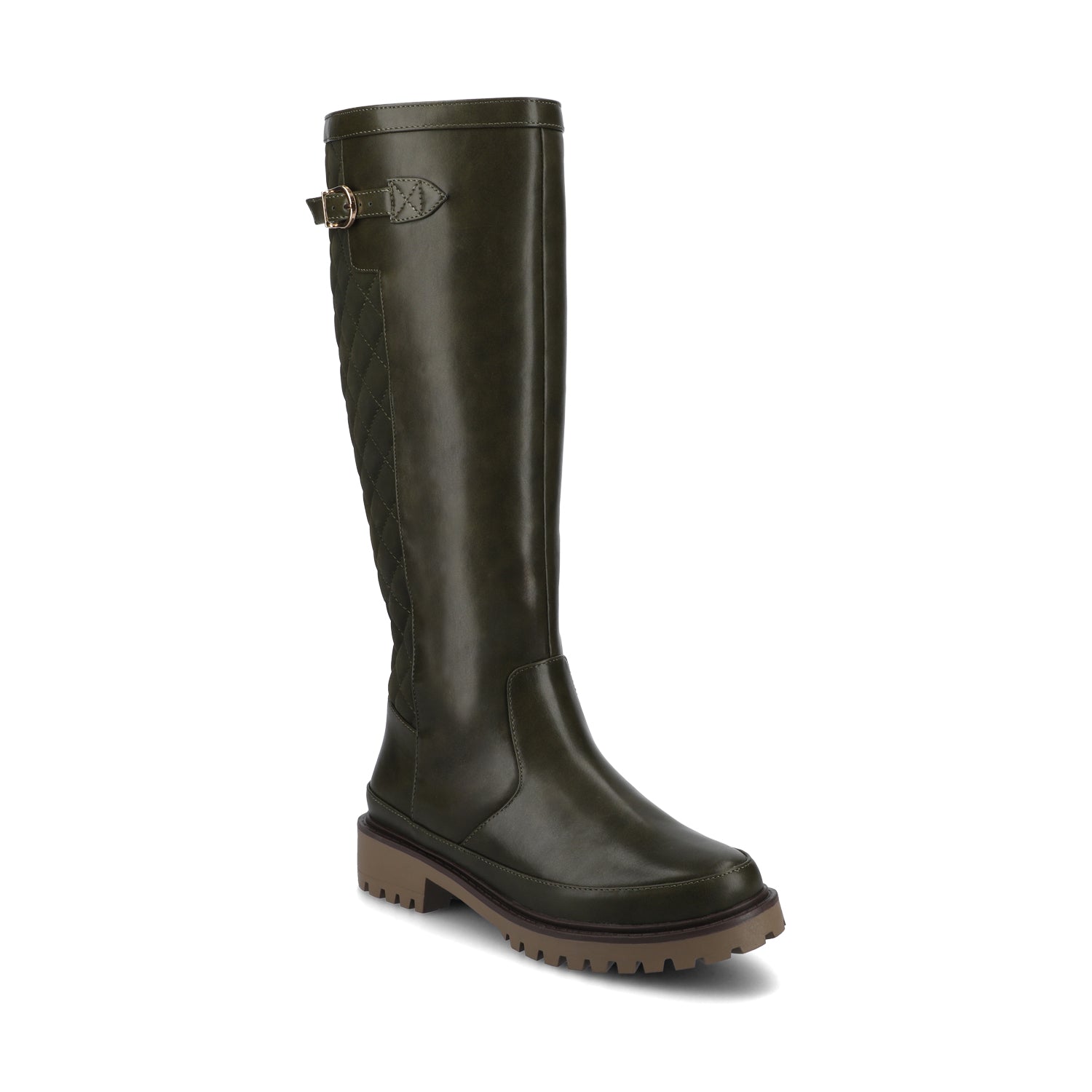 Journee ZEMMIE QUILTED BOOTS - Olive