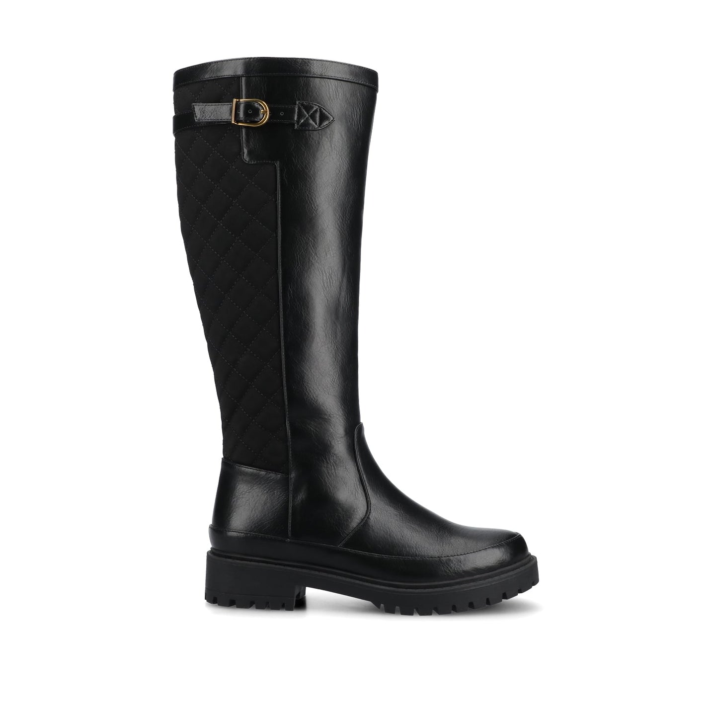 Journee ZEMMIE QUILTED BOOTS IN WIDE CALF - Black
