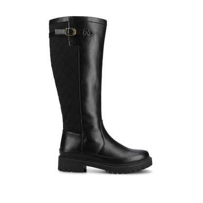 Journee ZEMMIE QUILTED BOOTS IN WIDE CALF - Black
