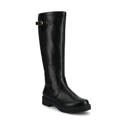 Journee ZEMMIE QUILTED BOOTS IN WIDE CALF - Black
