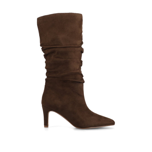 Journee SONNET SLOUCHY BOOTS IN WIDE CALF - Chocolate