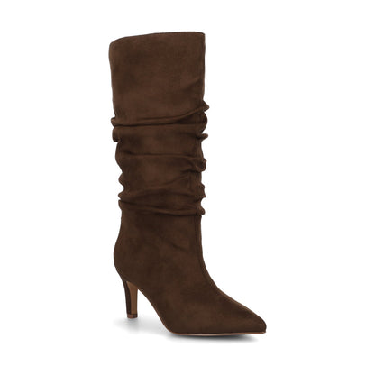 Journee SONNET SLOUCHY BOOTS IN WIDE CALF - Chocolate