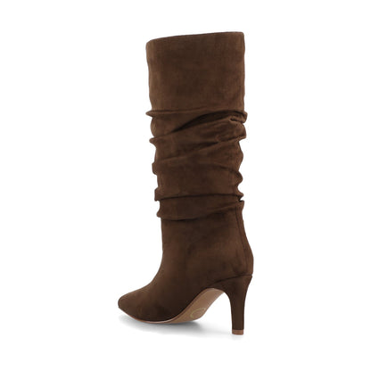 Journee SONNET SLOUCHY BOOTS IN WIDE CALF - Chocolate