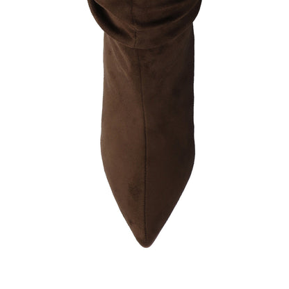 Journee SONNET SLOUCHY BOOTS IN WIDE CALF - Chocolate