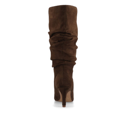Journee SONNET SLOUCHY BOOTS IN WIDE CALF - Chocolate