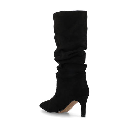 Journee SONNET SLOUCHY BOOTS IN WIDE CALF - Black