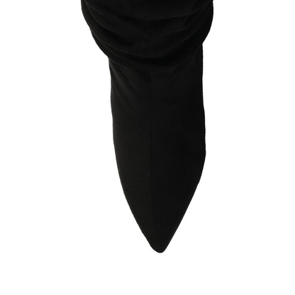 Journee SONNET SLOUCHY BOOTS IN WIDE CALF - Black