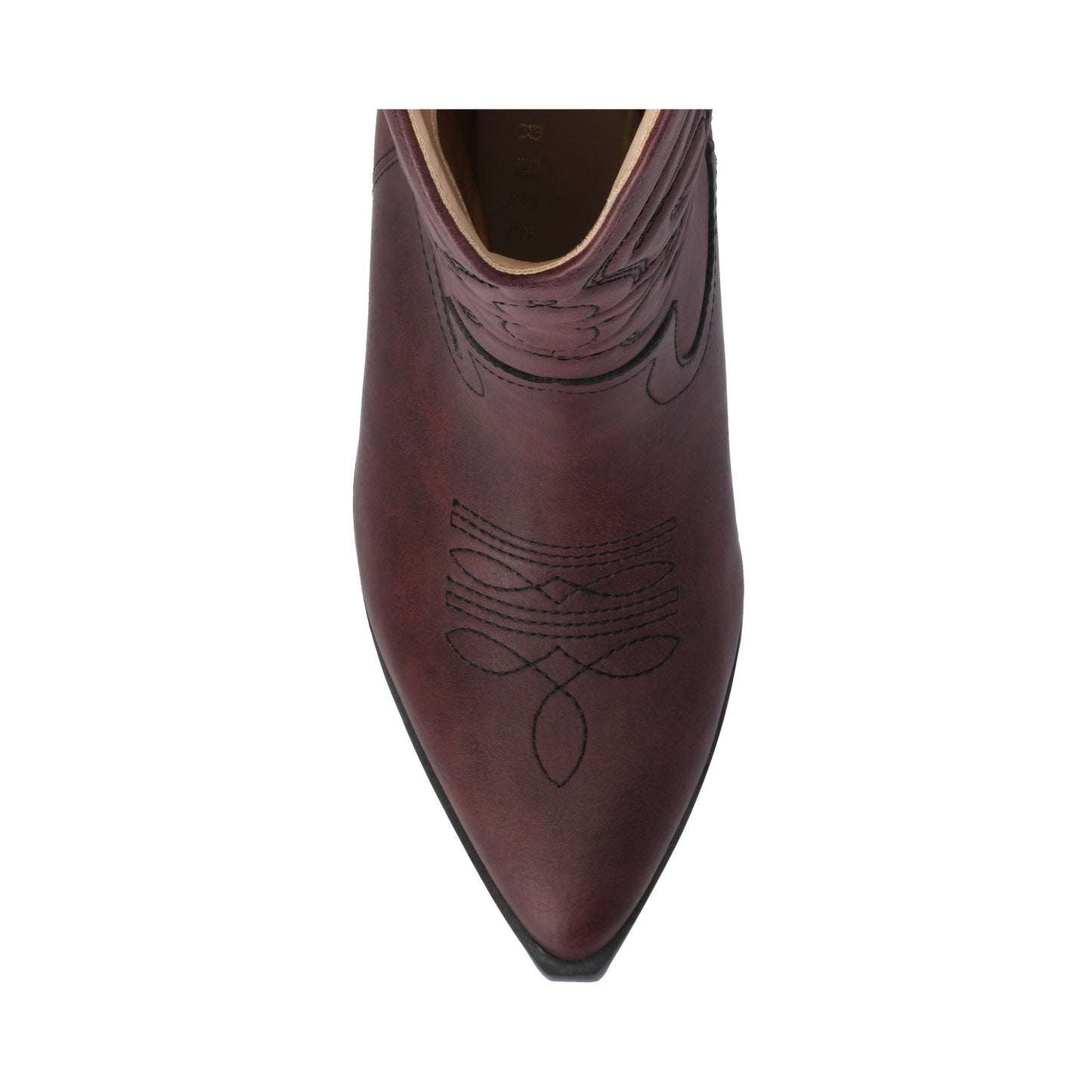 Journee CHANTRY COWGIRL VEGAN LEATHER BOOTS IN WIDE CALF - Oxblood Nubuck