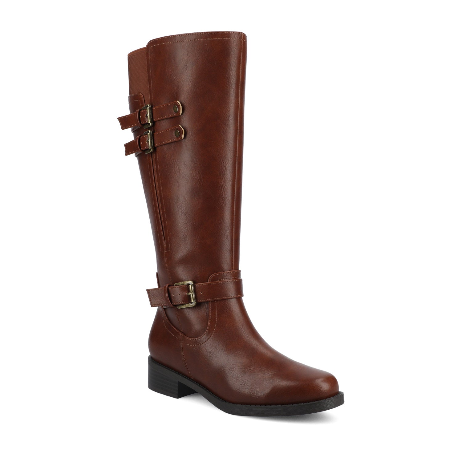 Journee SONNY KNEE HIGH BOOT IN WIDE CALF - Cognac