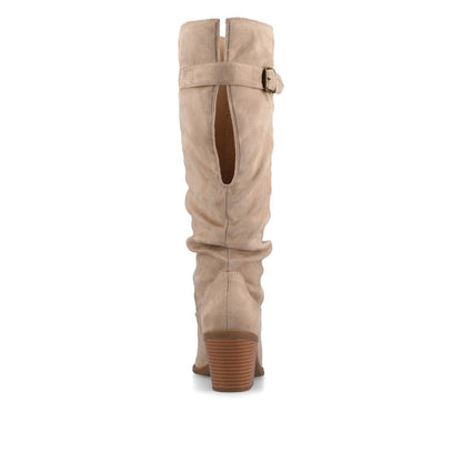 Journee KALEAH KNEE HIGH SLOUCHY BOOT IN WIDE CALF - Taupe