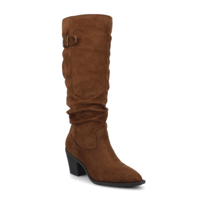 Journee KALEAH KNEE HIGH SLOUCHY BOOT IN WIDE CALF - Brown