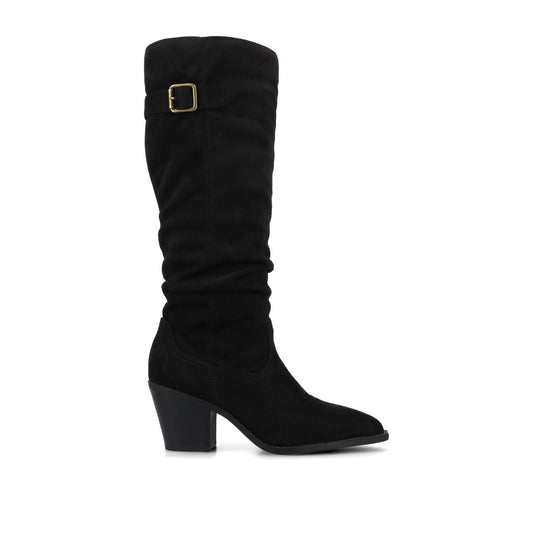 Journee KALEAH KNEE HIGH SLOUCHY BOOT IN WIDE CALF - Black