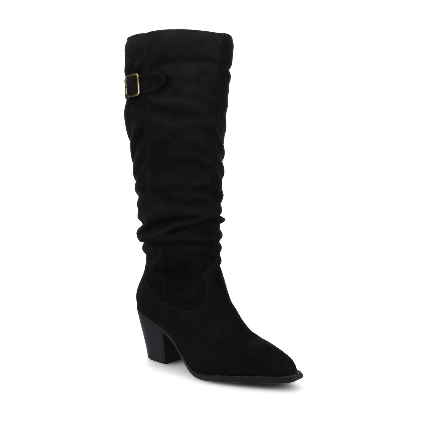 Journee KALEAH KNEE HIGH SLOUCHY BOOT IN WIDE CALF - Black