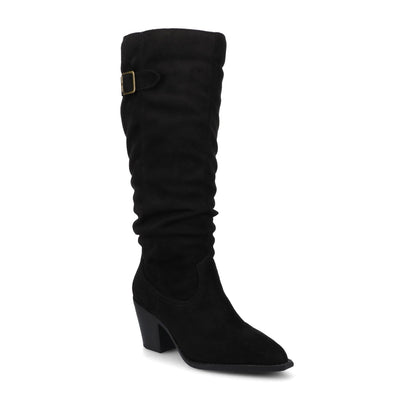 Journee KALEAH KNEE HIGH SLOUCHY BOOT IN WIDE CALF - Black
