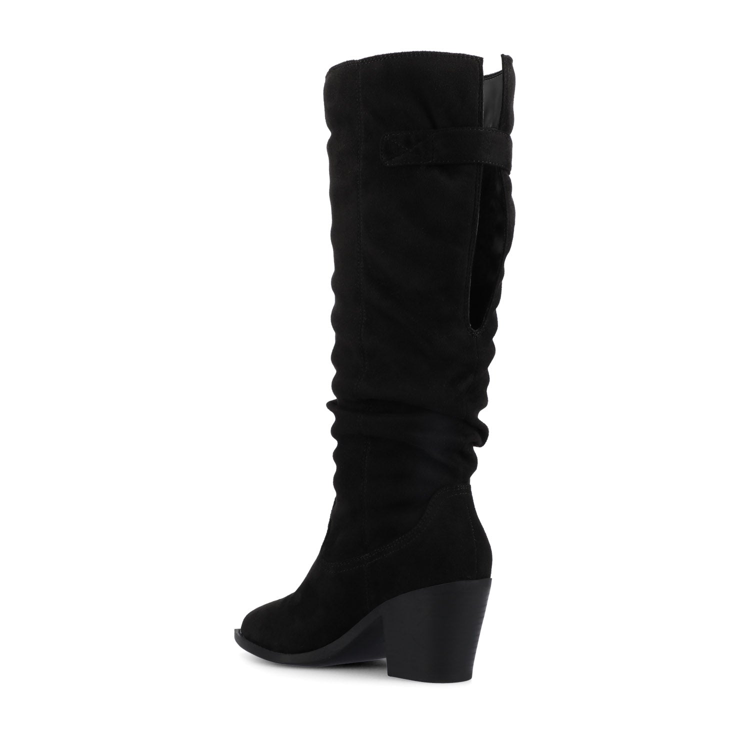 Journee KALEAH KNEE HIGH SLOUCHY BOOT IN WIDE CALF - Black
