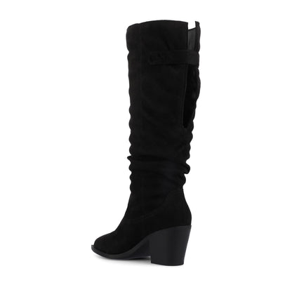 Journee KALEAH KNEE HIGH SLOUCHY BOOT IN WIDE CALF - Black