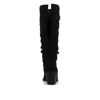 Journee KALEAH KNEE HIGH SLOUCHY BOOT IN WIDE CALF - Black