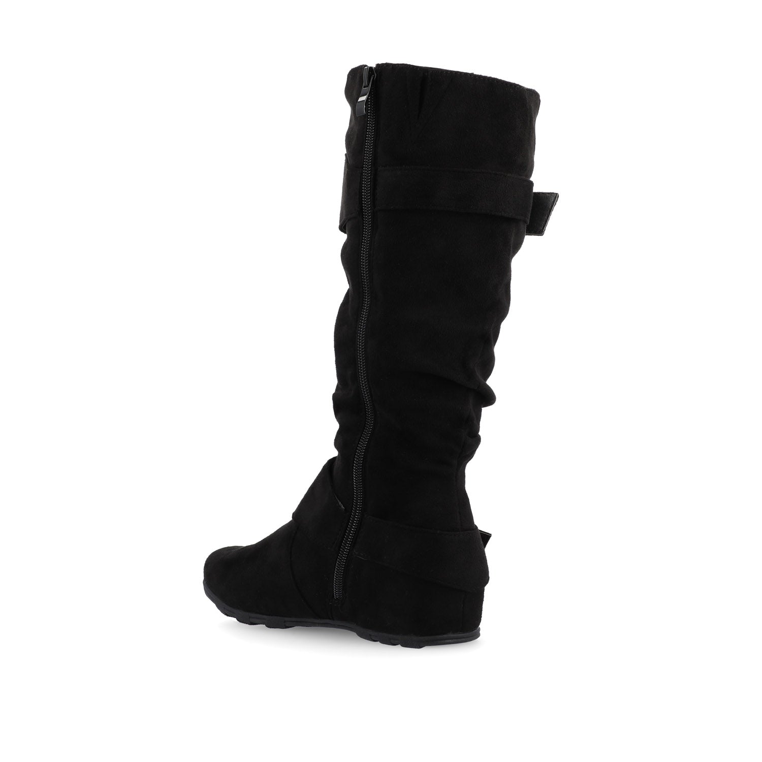 Journee JESTER KNEE HIGH BOOTS IN WIDE CALF - Black Faux Suede