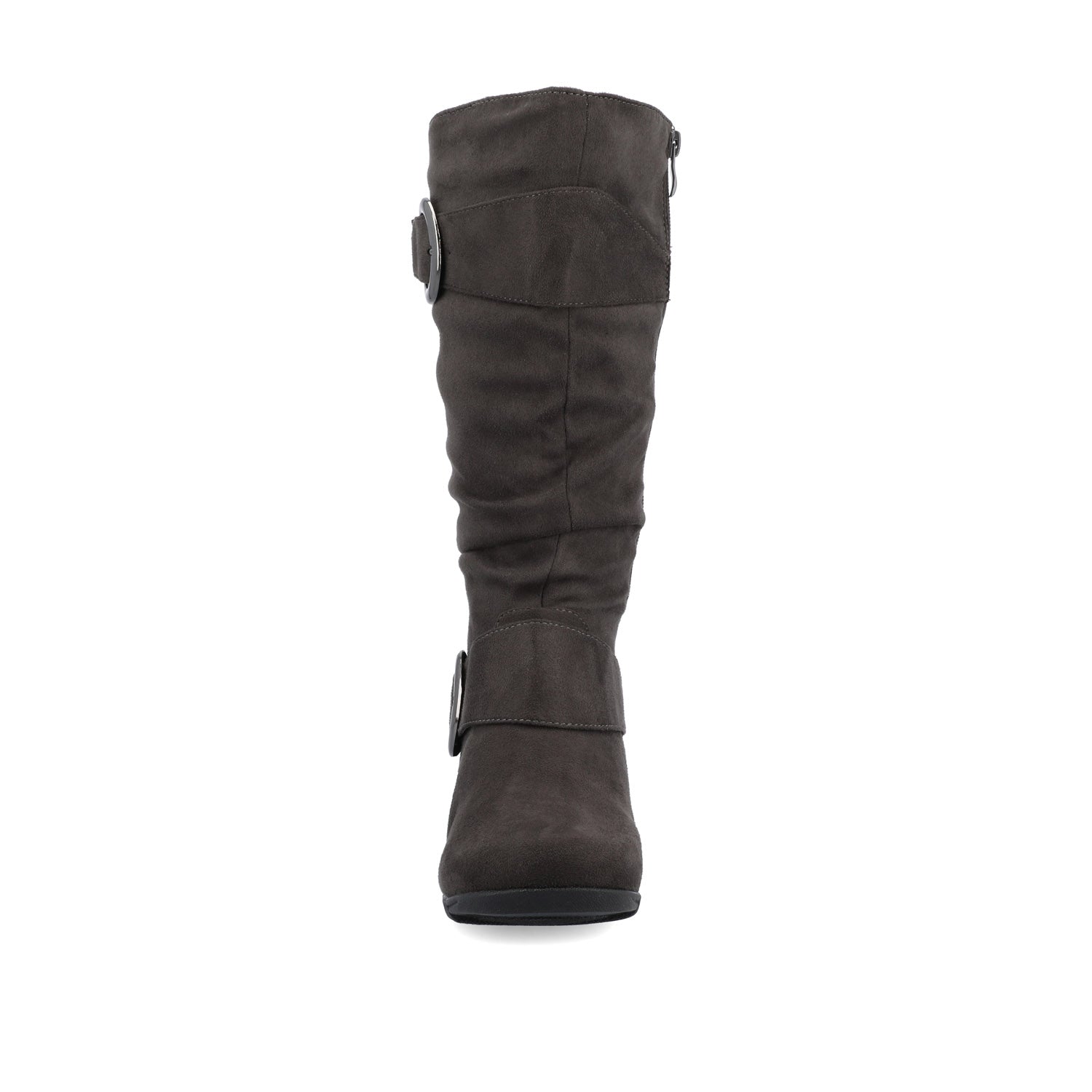 Journee JESTER KNEE HIGH BOOTS IN WIDE CALF - Grey Faux Suede