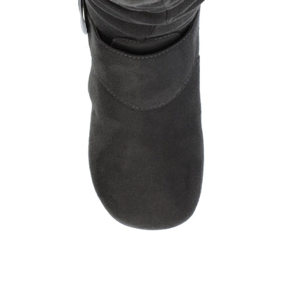 Journee JESTER KNEE HIGH BOOTS IN WIDE CALF - Grey Faux Suede