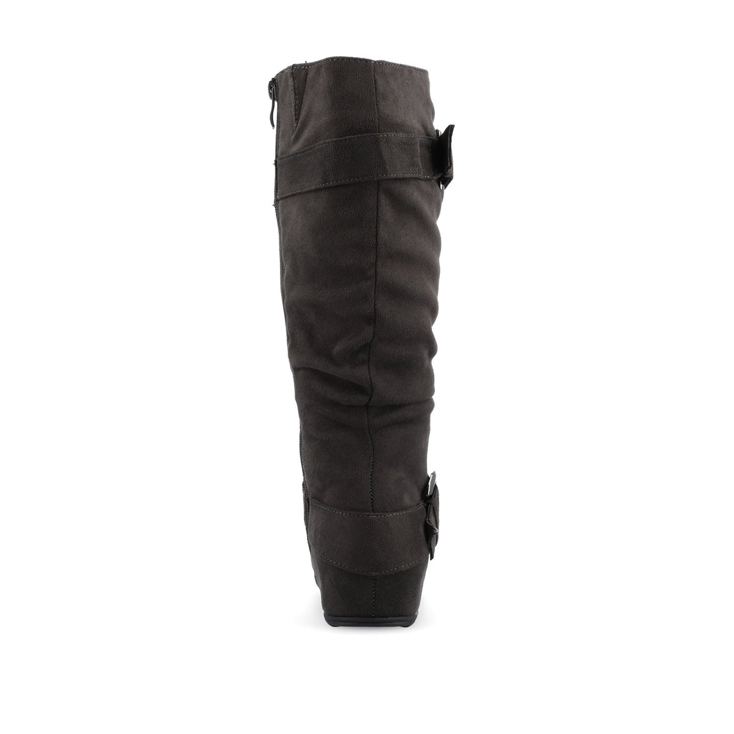 Journee JESTER KNEE HIGH BOOTS IN WIDE CALF - Grey Faux Suede